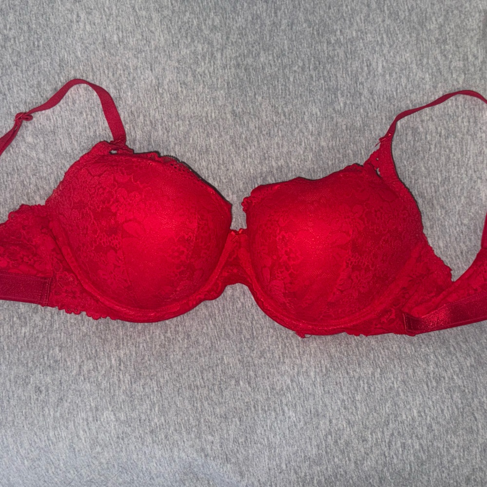 Victoria's Secret Red Lace Balconette Push-Up Bra